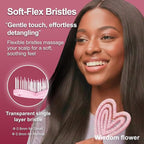 Detangler Brush – Heart-Shaped Detangling Brush for Curly, Wavy, Thick Hair – Lilac Veil Hairbrush for Women with Bowl-Curve, Flexible Bristles, Blow Dryer Safe, Small