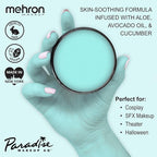 Mehron Makeup Paradise Makeup AQ Pro Size | Stage & Screen Performance, Face & Body Painting, Beauty, Cosplay, and Halloween | Water Activated Face Paint, Body Paint 1.4 oz (40 g) - Pastel Teal