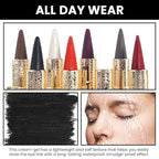 Kaely 4Pcs Black White Dark Blue Red Gel Eyeliner Pencil,Waterproof Smudge Proof Eye Liner,Clown Goth Halloween Makeup,Eye Black Face Paint Lipstick Crayon,Color Colorful Eyeliner Eyeshadow Stick