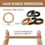 Hair Bands Hair ties for Thick Hair, 50PCS Seamless Cotton Simply Ponytail Holders Headband Scrunchies Hair Accessories No Damage (Neutral Colors)