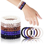 Hair Ties No Damage - 10PCS Ponytail Holders - Elastic Hair Ties for Thick Hair - Braided Hair Bands for Women Girls's Hair (22.Classic Dinner)