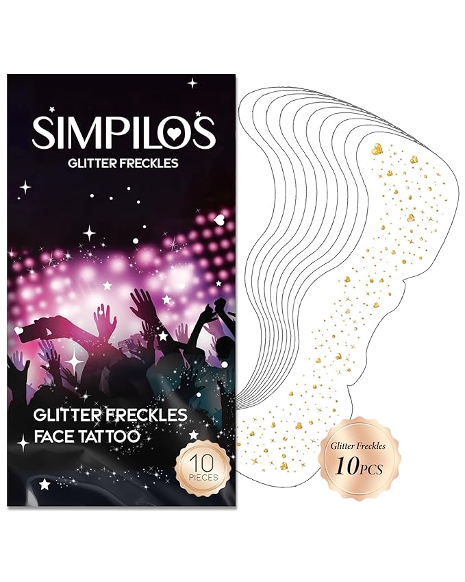 Body Face Glitter for Kids Women Girls, Waterproof Glow Up Singer Concerts Festival Rave Accessories (Gold - Hearted)