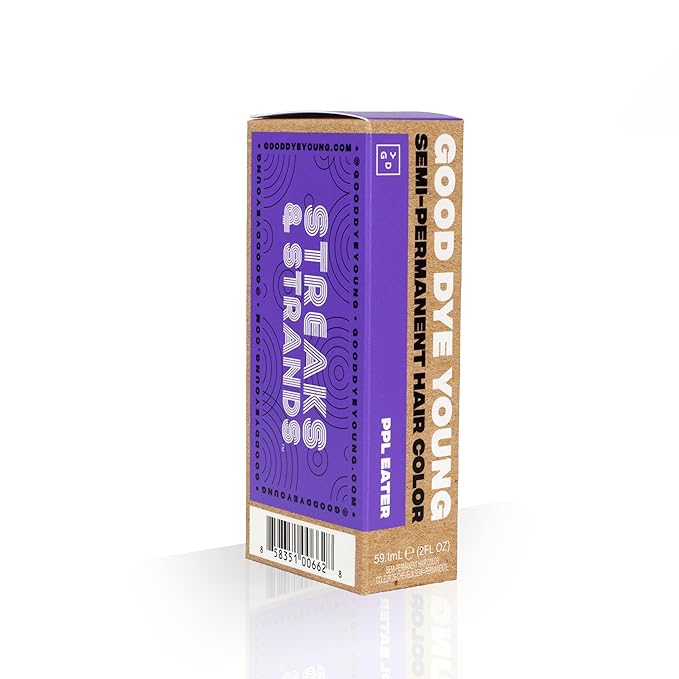 Good Dye Young Streaks and Strands Semi Permanent Purple Hair Color (PPL Eater) - UV Protective Temporary Conditioning Dye for 15-24+ Washes - Vegan & Cruelty-Free