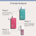 Medix 5.5 Glycolic Acid + Lactic Acid Exfoliating Body Wash Gel | KP Bump Eraser | AHA Exfoliant Skin Care Body Cleanser | Keratosis Pilaris & Acne | Anti Aging AHA Foaming Body & Face Wash, 15 Fl Oz