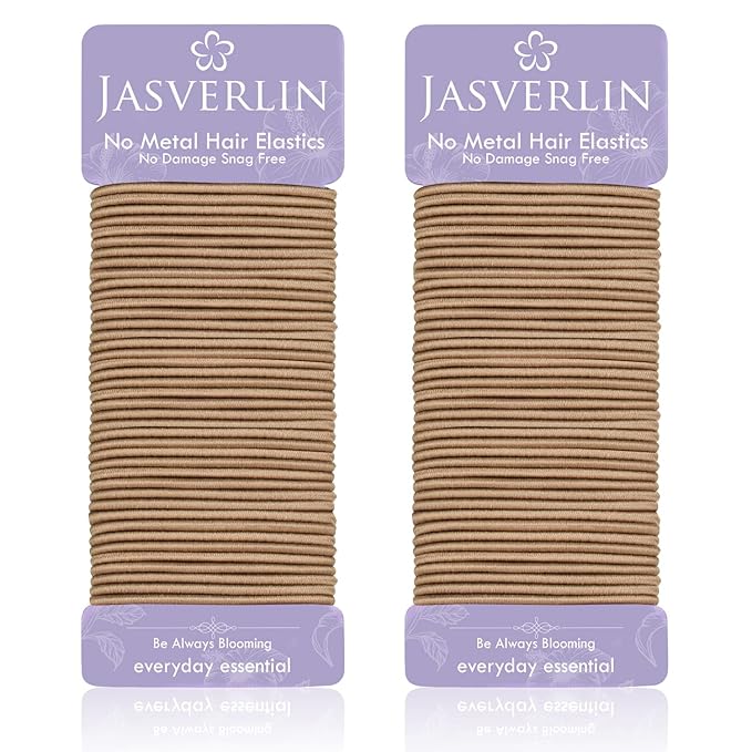 JASVRELIN Blonde Hair Ties, No Slip Damage-free Elastics Ponytail Holders for Women Girls Men, Hair Bands for Thin Fine Medium Thick Long Curly 2mm 80 Pieces (Sandy Blonde)