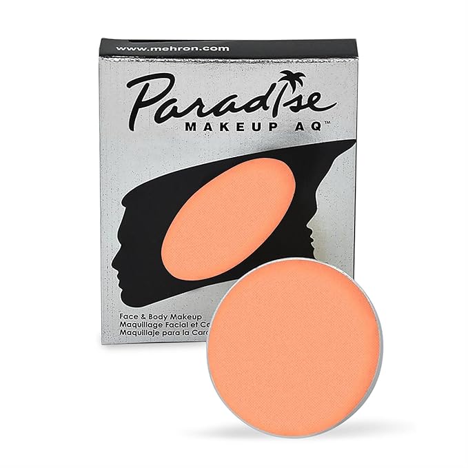 Mehron Makeup Paradise Makeup AQ Refill Size | Stage & Screen Performance, Face & Body Painting, Beauty, Cosplay, and Halloween | Water Activated Face Paint, Body Paint .25 oz (7 ml) - Pastel Orange