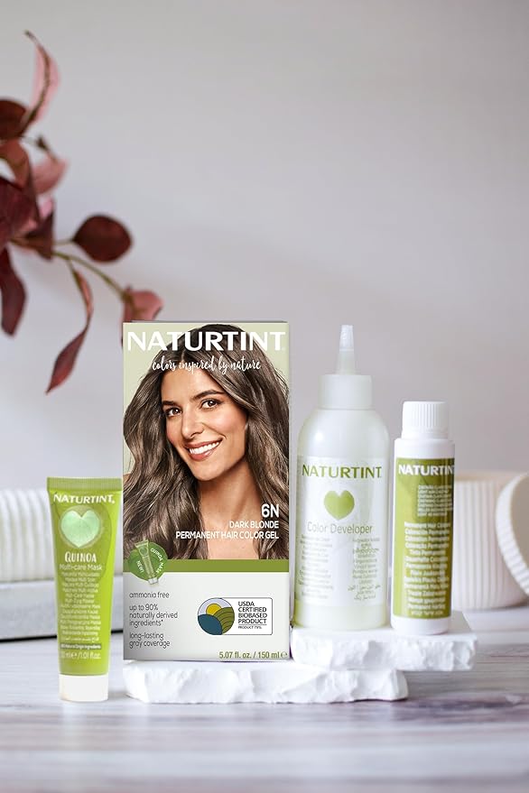 Naturtint 6N Dark Blonde Permanent Hair Color (Pack of 6), Ammonia Free, Vegan, Cruelty Free, up to 100% Gray Coverage, Long Lasting Results (Packaging may vary)