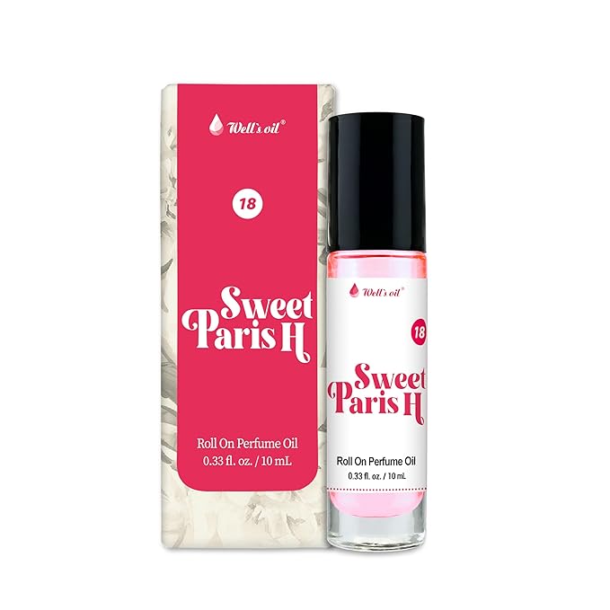 Well's Oil Roll-On Perfume Oil (Sweet Paris H) | Oil-Based Fragrance | Long-Lasting Wear | Paraben-Free | 0.33 fl oz / 10 ml