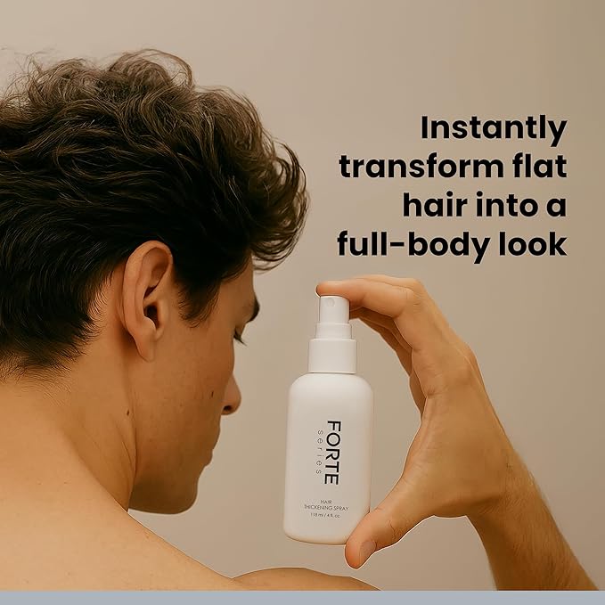Hair Thickening Spray by Forte Series | Men's Hair Volume Spray | Hair Volumizer with Biotin Peptide Complex | Pre-Styler Hair Thickener, Volumizer, and Spray Texture Pump, (4 oz)