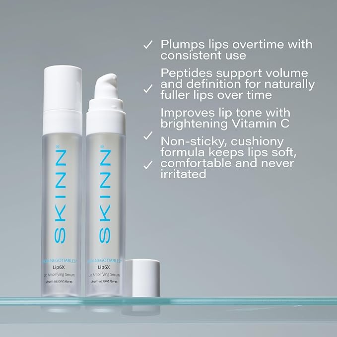 SKINN Lip Amplifying Serum, Lip6X with Peptides - Deep Moisturizing Serum Plumps, Hydrates & Smooths Lips & Boosts Collagen Production - Lip Care Products for Women