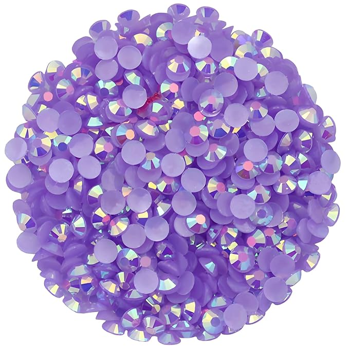 2250 Pcs SS16 4mm AB Flatback Rhinestones for Nails Art Crafts Glitter Round Shine Gems Crystals DIY Clothes Shoes （Purple AB）