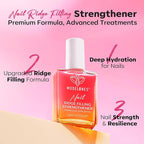 modelones Nail Strengthener Sheer Pink Nail Polish Nail Hardener Extra Strong and Growth Natural Nail Ridge Filler Nail Strengthener for Damaged Nails Repair Gifts for Women 15ml