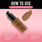 Frankie Rose Cosmetics Matte Perfection Foundation Makeup – Long-Lasting, Hydrating Foundation for Semi-Matte Finish - Foundation Full Coverage for All Skin Types - (Mocha) 1.0 US fl oz / 30 ml