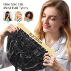 YFONG Double Layered 100% Mulberry Silk Bonnet for Sleeping Women, 22 Momme 6A Luxury Silk Sleep Cap with Elastic Band & Tie, Natural Night Wrap for Hair Care Short Long Curly Hair, Black