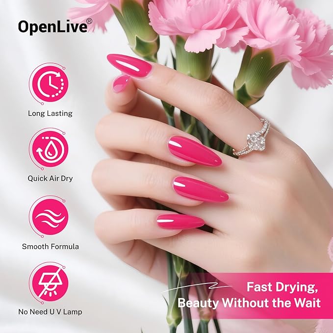 16.5ml Rose Pink Nail Polish Large Volume Quick Dry Nail Polish, Long Lasting Shine, Fingernail Toenail Nail Art DIY Home Travel Nail Art Gift