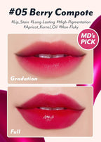 I'M MEME Color Key Ring Water Gel Lip Tint - 05 Berry Compote | Long Lasting Lip Gloss, Hydrating Glossy Finish, Kbeauty, Cute Korean Makeup, Compact, Portable Keychain, Travel-Friendly, Gift, 0.09 Oz