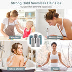 100 Pcs Thick Seamless Hair Ties, Ponytail Holders Hair Accessories No Damage for Thick Hair Christmas Gift(Cool Colors)