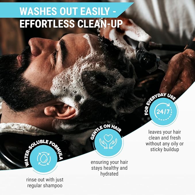 Hair Wax for Men, Premium Aqua Hair Styling Wax with Strong Hold & High Shine Finish, Water-Based, Easy Wash Out, 3.52 oz