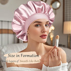 Satin Silk Bonnet for Sleeping, Soft Satin Lined Hair Bonnet for Women, Double Layer Sleep Nightcap