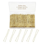 200 Pcs 2.4 Inch U-Shaped Bobby Pins Golden Metal Hair Pins Hair Accessories for Women Stylists Hair Sticks Girl