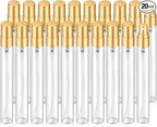 20Pcs 10ml Empty Clear Glass Mist Spray Bottle Refillable Mini Perfume Atomizer Travel Sample Bottle with Golden Aluminized Nozzle Makeup Container for Perfume (10ml Gold Caps)