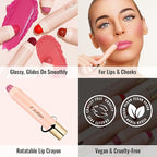 Oulac Light Pink Lipstick - Moisturizing Lipstick Tinted Lip Balm for Dry Lips, Hydrating Lip Crayon & Blush - Lip Colour and Cheeks Makeup | 2.48g, Rose Tea (06)