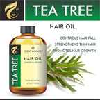 First Botany, Tea Tree Castor Oil Encourages Hair Growth, Scalp & Hair Strengthening Serum, Nourishing Treatment for Split Ends, Dry Scalp, Safe for All Hair Types, 4 fl oz