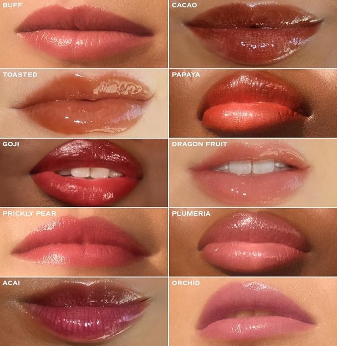 Saltair Hydrating Lip Oil Balm, Clear and Tinted Lip Gloss, Everyday Shades 5-Pack. Moisturizing Vegan Conditioning for Dry Cracked Lips with Glossy High-Shine Finish. Coconut Vanilla Flavor