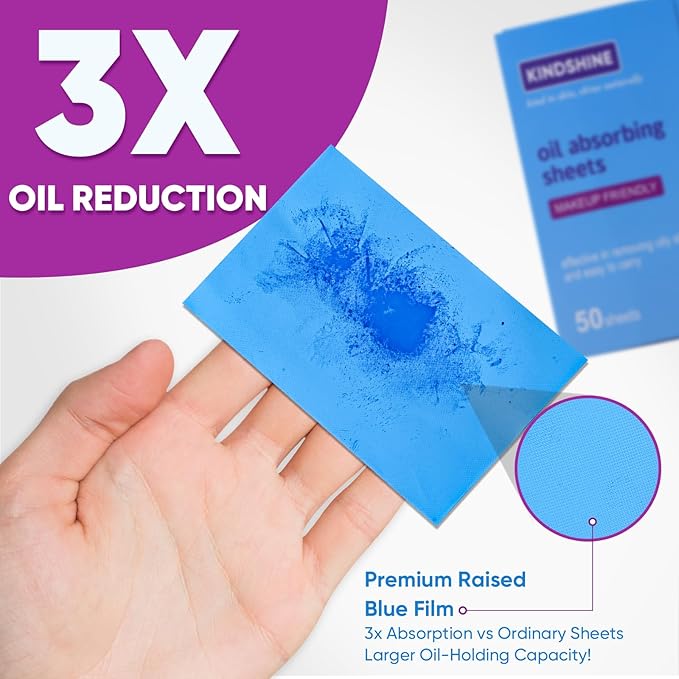 KINESHINE 100P High-Performance Oil Absorbing Sheets for Face - Makeup Friendly Blotting Papers for Oily Skin - Oil Blotting Sheets for Face, Portable Oil Wipes