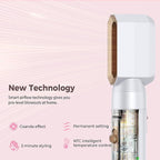 6 in 1 Air Styler Magic Hair Dryer Brush, Negative Ionic Blow Dryer Brush & 3 Heat Settings, Detachable Auto Curling & Straightening Volumizing, Frizz-Free Styling, Salon to Home Use (White-Blue)