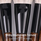 Natural Goat Hair Makeup Brush Set with Case, Natural Makeup Brushes, Natural Bristle Makeup Brushes, Natural Hair Makeup Brushes Set Professional, Walnut Cosmetic Brushes Makeup Set - MONI