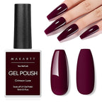 Makartt Dark Red Burgundy Gel Polish: 15ml Maroon Red Gel Nail Polish Fall Winter Soak Off UV LED Lamp Art Manicure Salon DIY Home Intense Color Gifts for Women Crimson Luxe