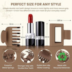 8 PCS Medium Hair Clips for Women Girls - 2 Styles Rectangle and Double Row Teeth Small Claw Clips for Thin/Medium Thick Fine Hair, Matte Non-slip Strong Hold Jaw Clips, Chic Colors