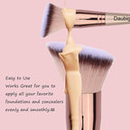 Daubigny Makeup Brushes Dual-ended Angled Foundation Brush Concealer Brush Perfect for Any Look Premium Luxe Hair Rounded Taperd Flawless Brush Ideal for Liquid, Cream, Powder,Blending,