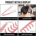 Volumizing Texture Comb, Wide-Tooth Hair Styling Comb for Men & Women, Fluffy Curly Texture Roots Volume Combs, Bangs Seam Grooming Styling Tool, Pink