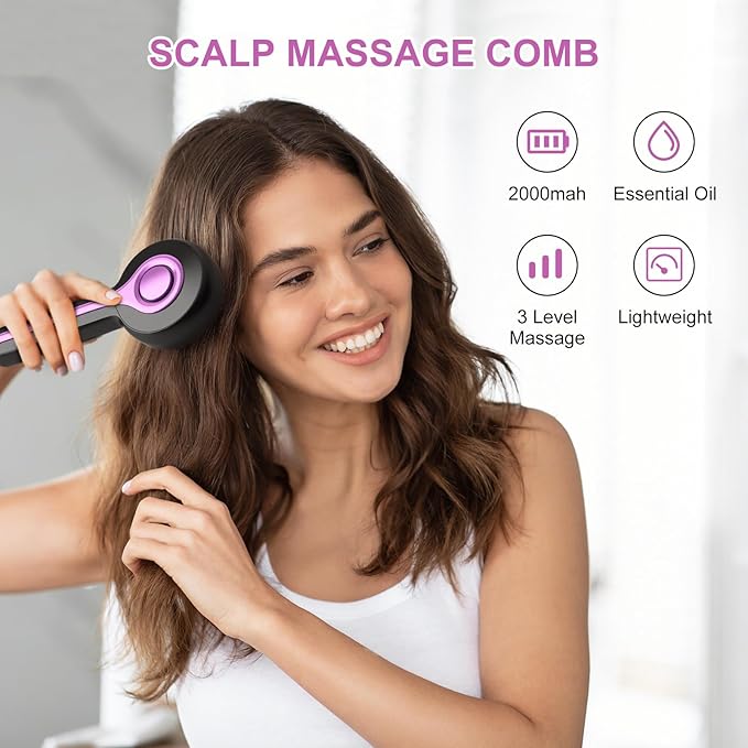 Electric Scalp Massage Brush, 66 Bristles, 3 Massage Modes, Type-C Charging, 2000mAh Battery｜Women‘s Gifts