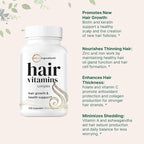 Micro Ingredients Hair Growth Vitamins for Women & Men, 120 Capsules | 14-in-1 Formula with Biotin, Collagen, Keratin, Saw Palmetto & More | Thicker, Fuller, Nourishes Thinning & Loss Hair Support