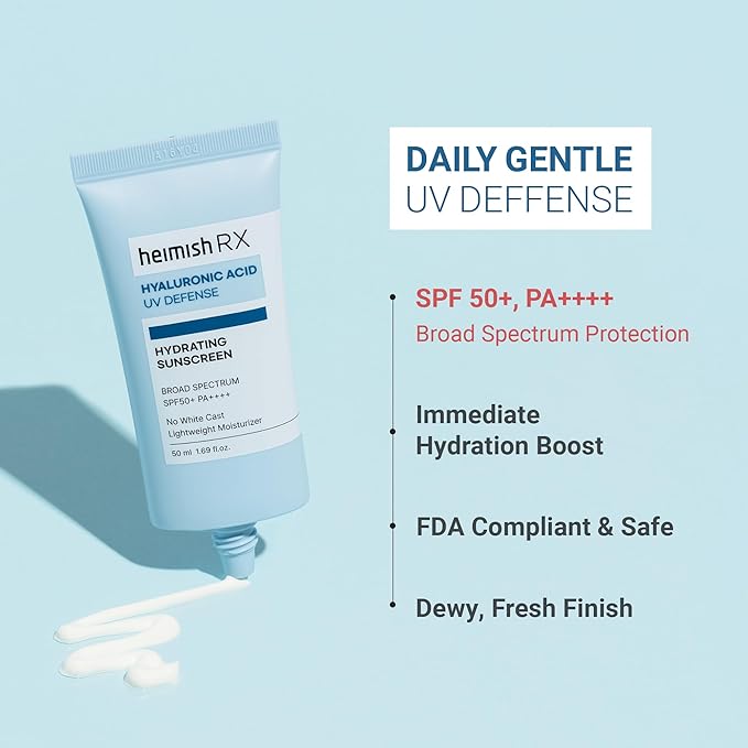 Heimish Hydrating Sunscreen, Hyaluronic Acid UV Defense, SPF 50+ PA++++, 1.69 fl oz (50 ml)