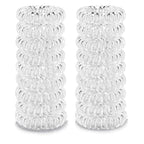 18 Pcs Women Ponytail Braid Hair Elastic No Crease Spiral Hair Ties, Girls Multi-color Waterproof Coil Hair Accessories (Small Hair Ties)