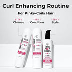 Love Ur Curls - Shampoo & Conditioner Set with All in One Curl Cream Styler for Kinky & Coily Hair, 3 Step System for Repair and Moisturizing