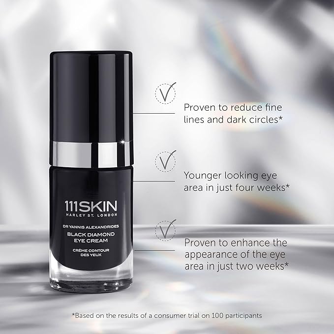 111SKIN Women’s Black Diamond Eye Cream, Lightweight Firming Under Eye Treatment with NAC Y2 & Granactive Retinoid to Help Improve Skin Texture, Multicolored, 0.51 fl oz