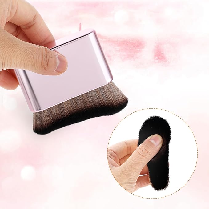 Soft Body Makeup Brush Portable Self Tanning Brush Self Tanner Face & Body Makeup (Pink Rose Gold)