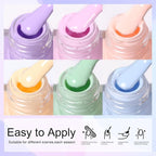 DouborQ 6 Color Nail Polish Set Finger Nail Polish Pack Glossy Toenail Polish DIY Gifts for Women Long-lasting Nail Art Varnish (13-18)