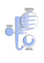 XO Curls Shower detangling hair comb, Wide tooth comb, Comb with hook for easy hanging in shower, Gentle on Scalp, Hair comb for with curly & wavy hair (Blue)