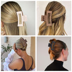 Medium Hair Clips for Women 8 Pcs Small Claw Clips for Thin and Thick Hair 2 Styles Hair Claw Clips Combination Rectangle Banana Jaw Hair Accessories for Women and Girls (Brown)