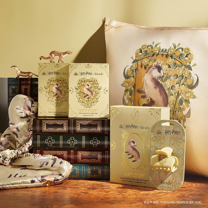 Harry Potter x Kitsch Big Hair Clip for Women - Strong Grip for Secure Updo | Stylish Jumbo Claw Clip | Durable Hair Accessories for Everyday Use | Ideal Harry Potter Gifts for Women - Hufflepuff, 1pc