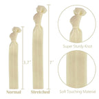 MEEDEE 100 Pack Beige Color Hair Ties For Women No Crease Soft Elastic Ribbon No Damage Beige Hair Ties Knotted Ouchless Hair Ribbon Yoga Hair Ribbons Elastic Bracelets