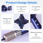 Professional Ionic Hair Dryer with Brushless Motor, High-Speed 110000 RPM Low Noise Temperature Control Portable Negative Ionic Blow Dryer with Concentrator Nozzle for Home, Travel and Salon