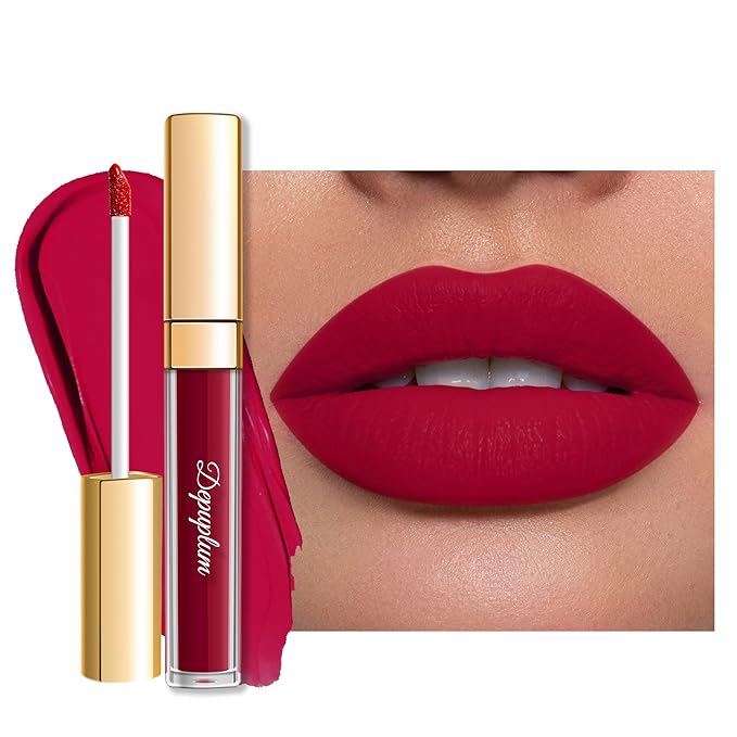 Dark Red Lipstick Matte for Women Superstay Wine Red Long Lasting Lipstick Smudgeproof Liquid Lipsticks Cruelty Free Lip Makeup, DM30 Witch Red