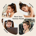 Satin Scrunchies for Women – 8PCS Black Silk Hair Ties – No Crease, Frizz-Free, Gentle Elastic Hair Bands for Thick & Thin Hair, Soft & Stylish Hair Accessories Gifts